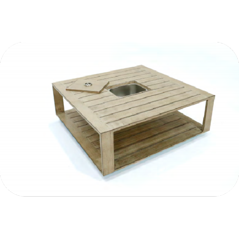 YOHO Luxury end table Furniture Sofa set table hand painting square side table with ICE bucket