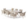 High quality outdoor elegant rattan design 100% recyclable plastic PP dining furniture