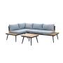 New design Outdoor furniture with Aluminium Frame wood on sofa and table top KD SET