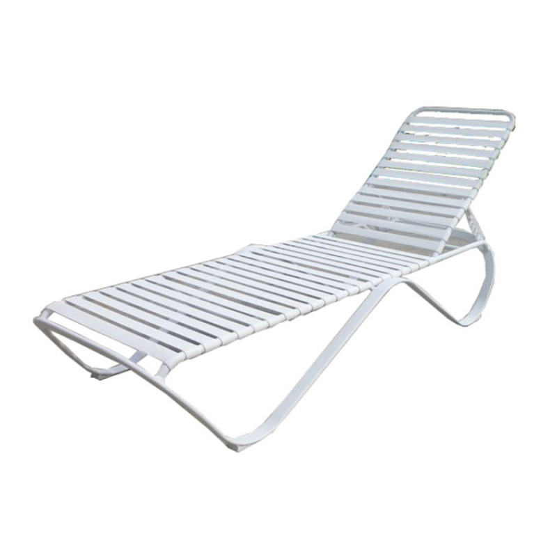 YOHO Hot Sale Outdoor Garden Aluminium sun bed Alloy Frame White/Colorful PVC Belt beach chaise lounge Sun Loungers