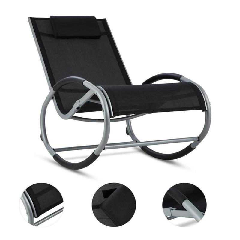 Outdoor Textline rocker chair with aluminum Customized swivel rocker chair for adult