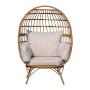 Adult standing egg chair metal aluminum balcony patio garden outdoor furniture egg shaped rattan chair with cushions