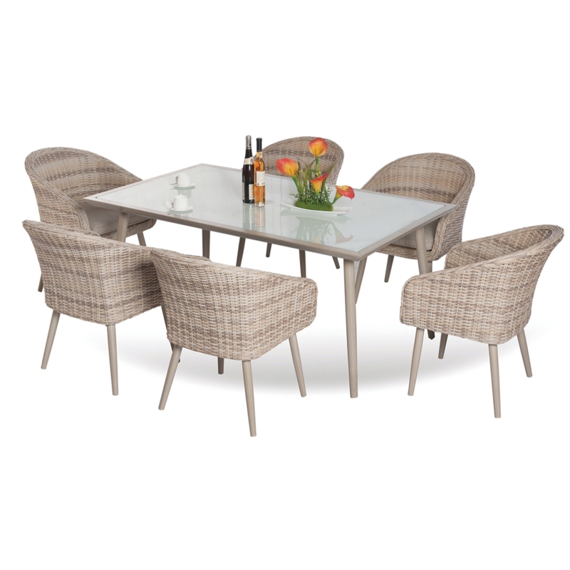 Modern patio all aluminum outdoor/garden/restaurant dining table sets 7pcs Fabric dining room sets