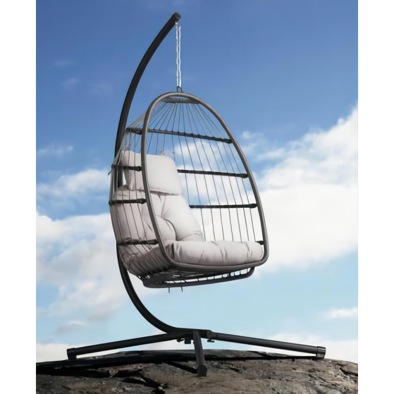 YOHO Hot sale Outdoor Garden hanging chair Rattan Patio Hammock Hanging egg Swing Chair with stand