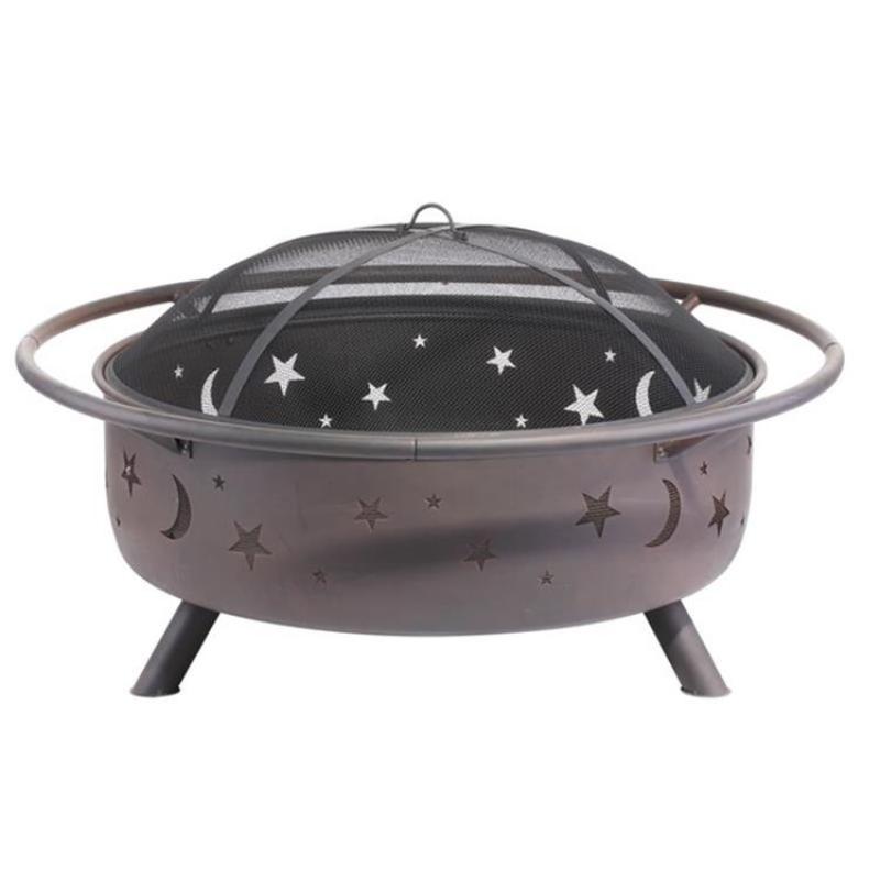 Outdoor Patio Camping Metal Hollow Out Small Moon and Star Fire Pit
