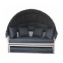 Outdoor Lawn Backyard Poolside Garden Round Aluminum Rattan Daybed Sofa Lounger Set Bed Patio SunBed with cushion