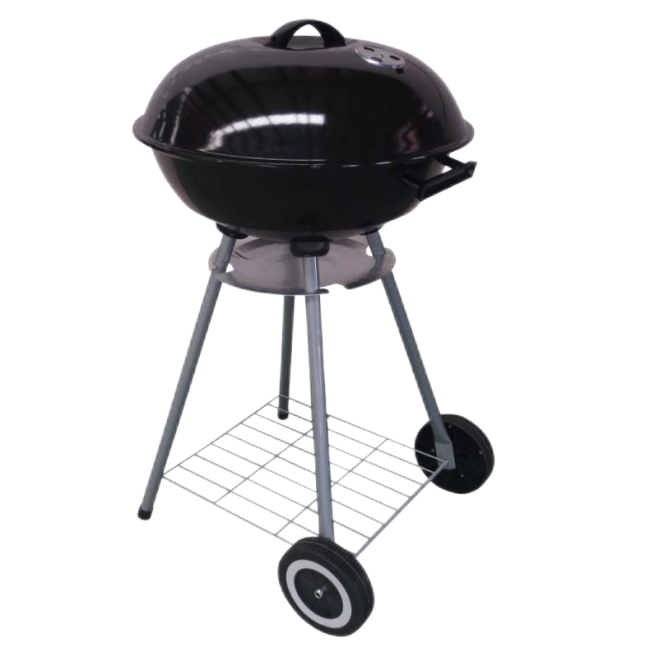 YOHO Outdoor Camping Easily Assembled Trolley 47cm Round Charcoal Grill Functional Camping Kettle Charcoal Grill