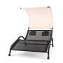 Outdoor Garden Furniture Patio Rocking Chair Double Sunbed Sun lounger with Canopy Leisure Chair