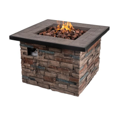 Outdoor Hot Selling Rectangle Gas Fireplace Stone Gas Fire Pit