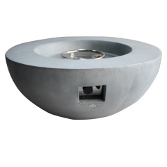 Yoho Light Grey Round 39.6inch concrete material gas fire pit table furniture for your outdoor living