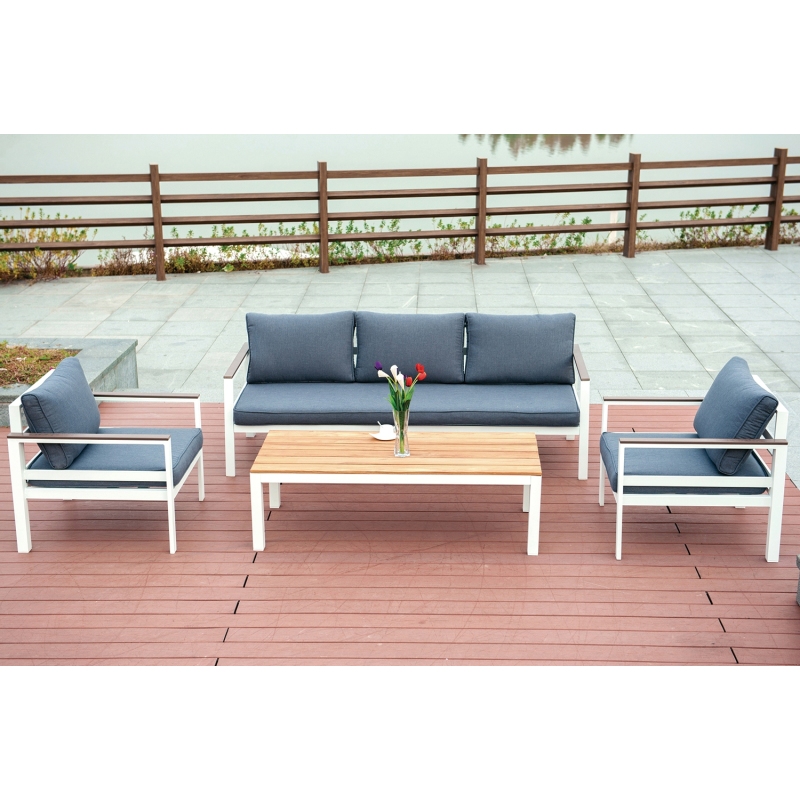 YOHO All weather Outdoor garden furniture Adjustable sectional living room sofa set with cushion