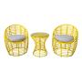 3PCS chair set Outdoor Garden plastic rattan wricker balcony chair set living room furniture with tea table