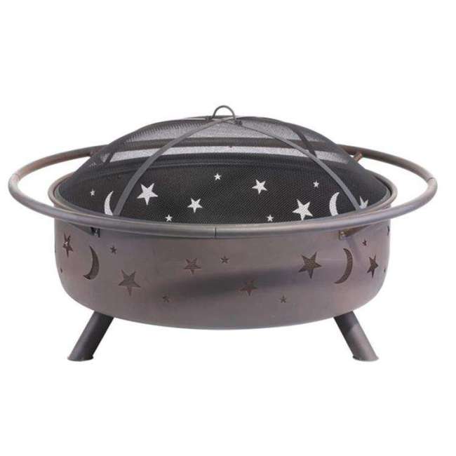 Round natural gas fire pit outdoor garden propane gas table fire pit brazier