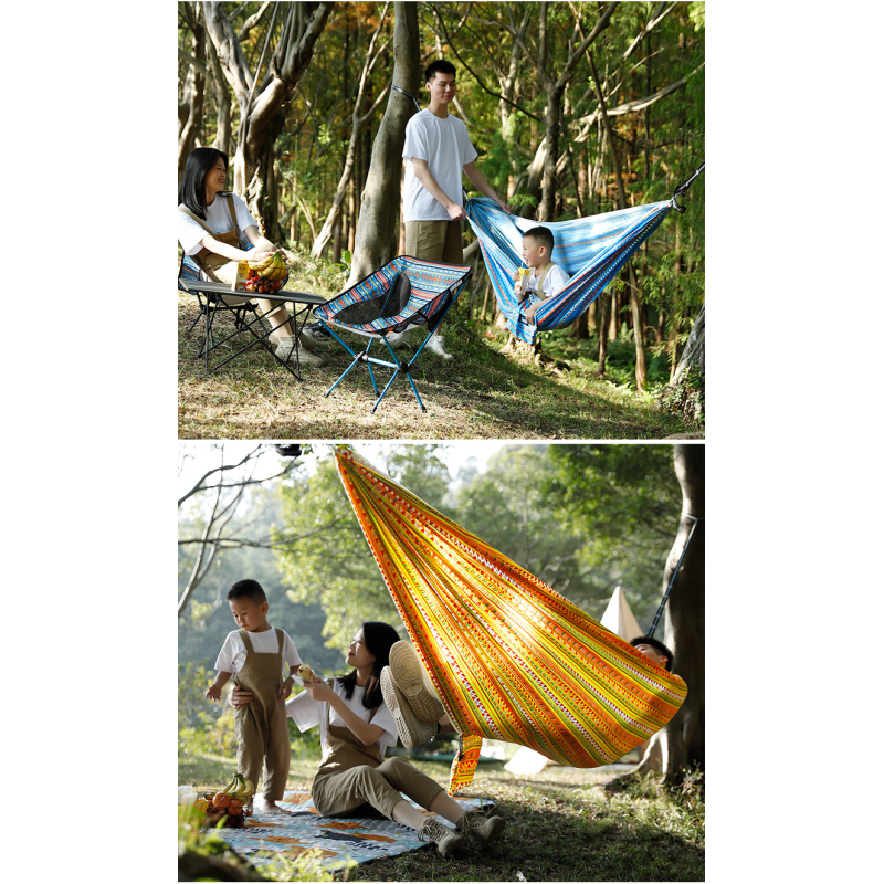 outdoor camping hanging folding knit hammock bed outdoor hiking hammock