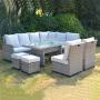 Yoho In Stock L shape PE wicker rattan garden sofa sets KD 8 Seater Steel sectional garden sofa sets