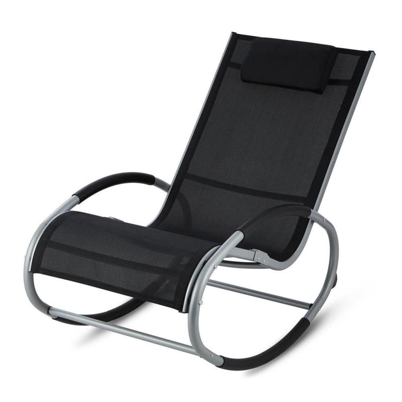 Outdoor Textline rocker chair with aluminum Customized swivel rocker chair for adult