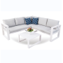 YOHO  4pcs All weather Outdoor Sectional sofa garden furniture Simple aluminum sofa set  with cushion with table
