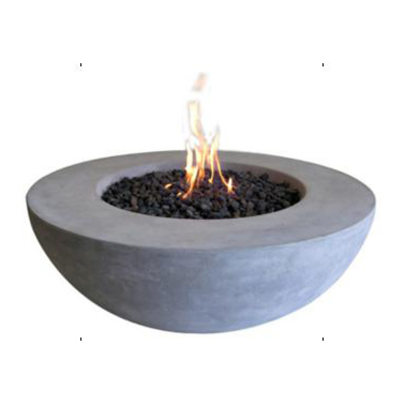 Yoho Light Grey Round 39.6inch concrete material gas fire pit table furniture for your outdoor living