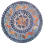 Mosaic Outdoor Backyard Round Table with fire pit