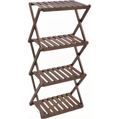 YOHO Outdoor Furniture Storage wood-looked Trolley Metal Garden utility rolling cart 3 layers trolley cart with handle & wheels