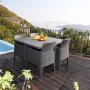 PP Outdoor Furniture Plastic Dinning Table Chair Dinning Set 5pc Set