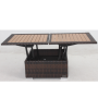 Hot sale folding patio table adjustable aluminum tube table PE flat wicker table
