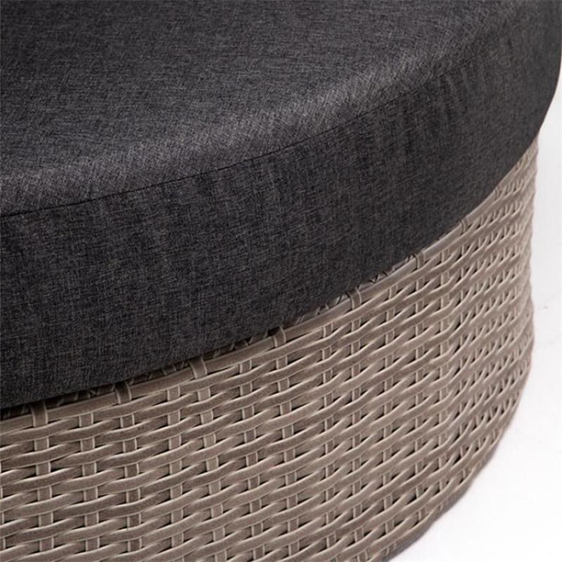 Modern round daybed indoor aluminum frame PE rattan patio with 10cm thickness cushion