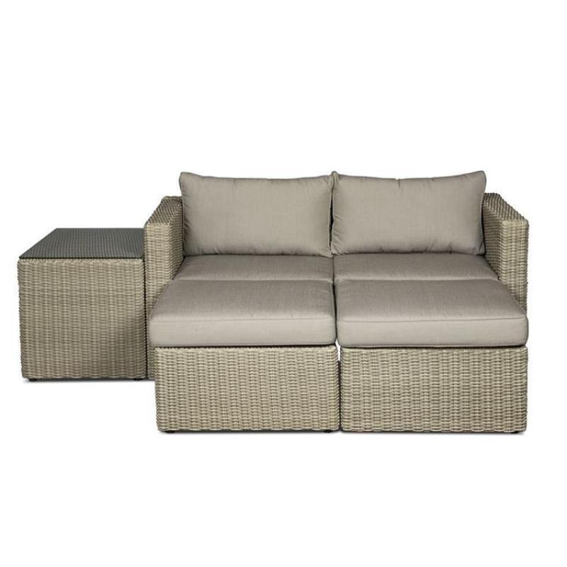 Wholesale outdoor rattan soft patio lazy rattan sectional sofa furniture set bed Outdoor multifunctional sofa set