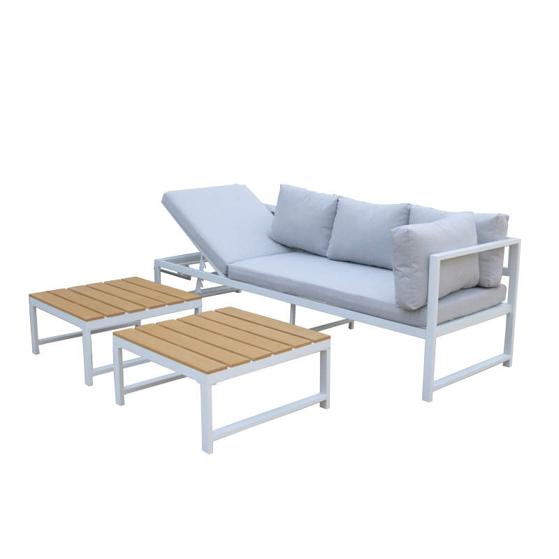 YOHO Outdoor Garden Sets Patio Aluminum Conversation Sofa Set L-shapes Multi-functional all weather Lounge Sofa with cheap price