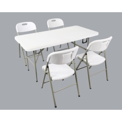YOHO wholesale cheap Outdoor Garden HDPE plastic folding steel picnic table for event/wedding with HDPE top