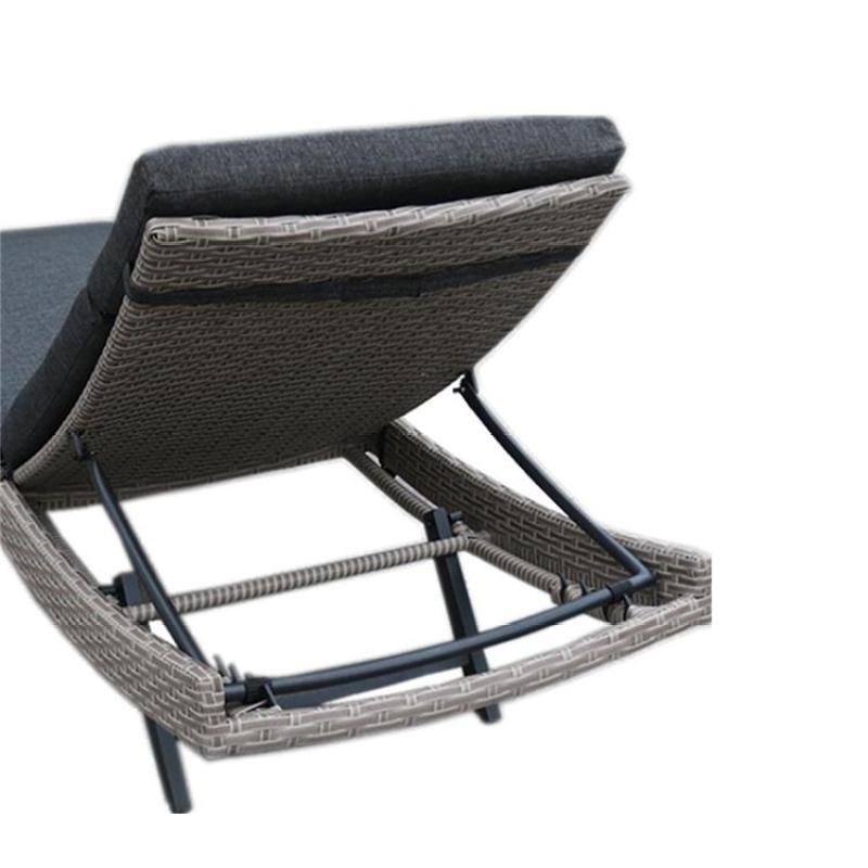 Garden patio outdoor Poolside Rattan Chaise Lounger 5 Position Back Adjustable Sun Lounger