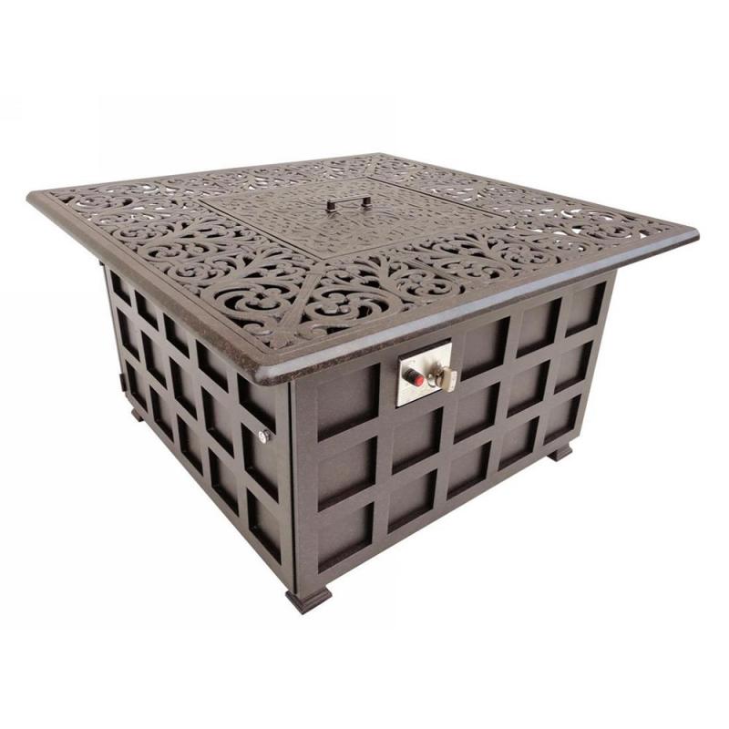 Wholesale ISO9001 CE outdoor gas table stainless gas fire pit square garden firepit table