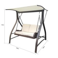2 person swing chair outdoor steel frame deluxe leisure patio swing seat lawn furniture with canopy