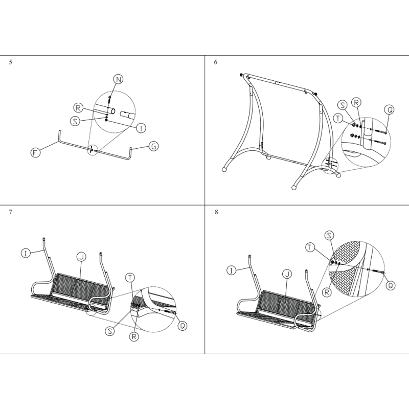 Outdoor patio 3-seat garden outdoor patio use leisure steel tube swing chair with canopy can be used as daybed