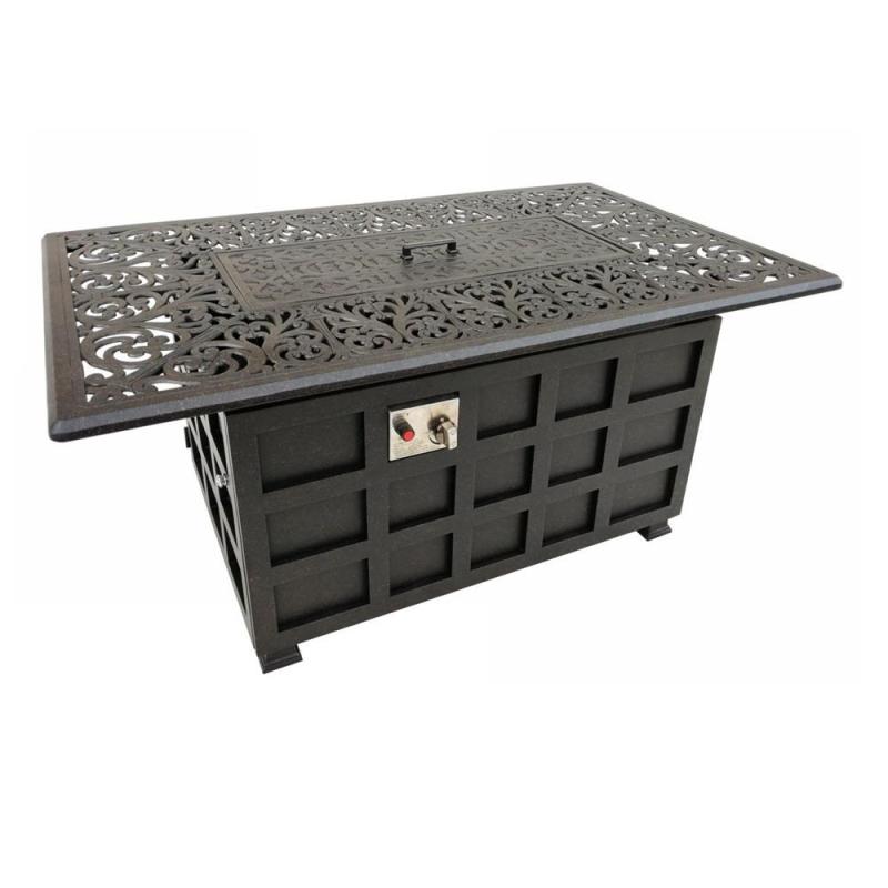 Wholesale ISO9001 CE outdoor gas table stainless gas fire pit square garden firepit table