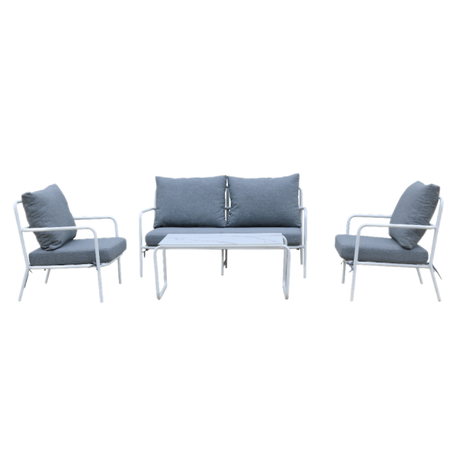 4 pcs Aluminum frame Modern simple sofa set Garden Partio Indoor conversation sofa set