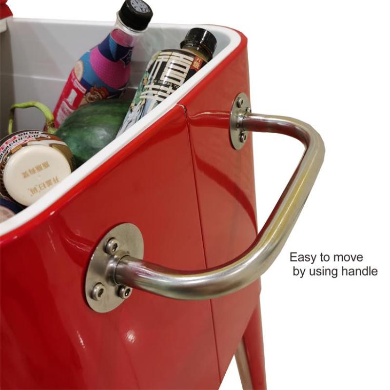 Yoho Ice Cooler Bucket Stainless Steel Powder Coated Red Gloss Finish Table Cooler Ice Bucket