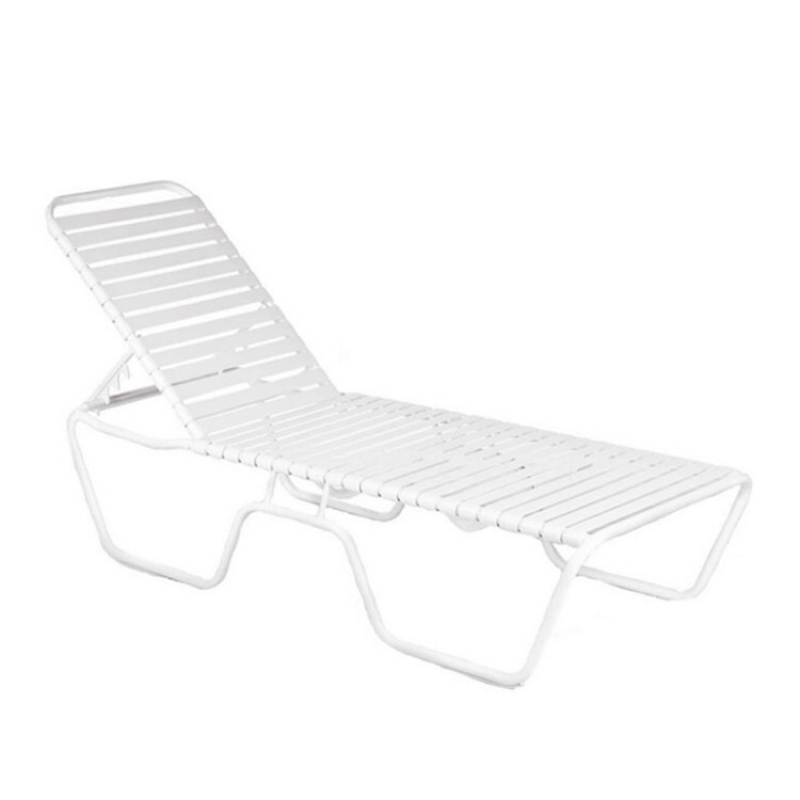 YOHO Hot Sale Outdoor Garden Aluminium sun bed Alloy Frame White/Colorful PVC Belt beach chaise lounge Sun Loungers