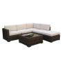 Patio Modern quick dry fabric L shaped sofa set 5 seater garden outdoor corner aluminum sofa set with height adjust table
