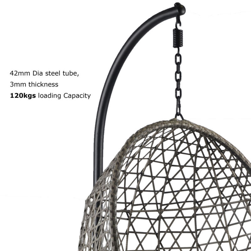 Yoho Hot Sale Full KD Outdoor Garden Patio egg chair swing High Quality Balcony hanging chair with waterproof cushion