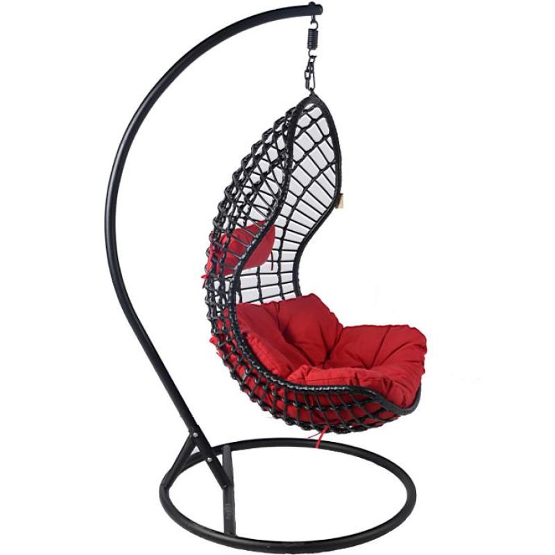 Cheap Price Garden Hanging Chair Outdoor Swing  Egg Chair With Stand With Comfortable Cushions