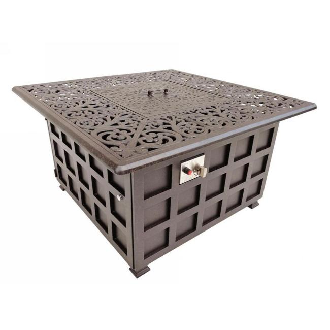 Square natural gas fire pit outdoor garden propane gas table fire pit