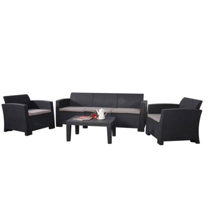 PP Material Wicker Look 3pc Bistro Set Blacony Garden Patio Furniture Bistro Set