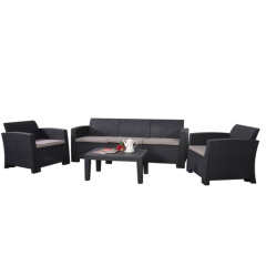 Full PP material sofa set 4pcs garden sofa set injection plastic sofa set