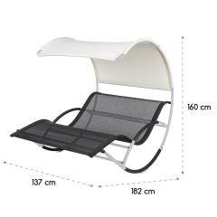 2 Person Rolling Sun Lounger Garden Pool Sun Bed