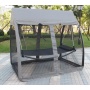 2022 New design Outdoor patio garden  steel swing bed with transparent net