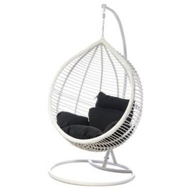 Outdoor Patio Hanging Swing Egg Char With Stand Rattan Egg Chair