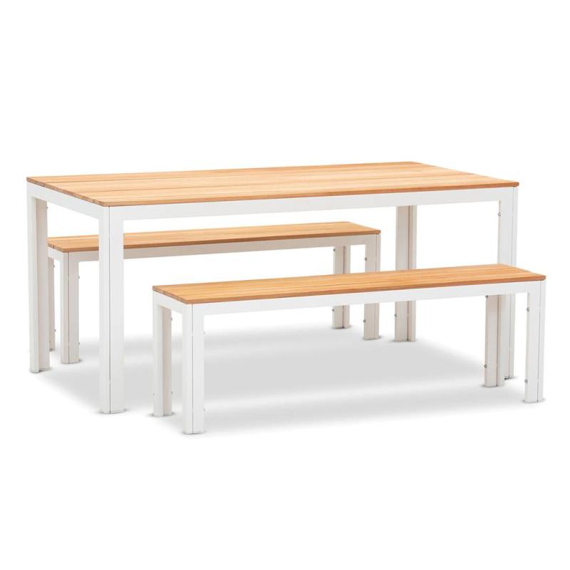 Outdoor Garden Simple Dining Room Patio Picnic Teak Beer Table Aluminum Commercial Plastic Solid Wood Bench Chair