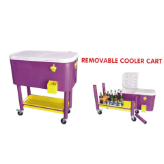 YOHO Hot Sale Metal Camping/Party cooler cart Beverage /beer/wine/drink cooler Ice Bucket with storage lid