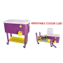 YOHO Hot Sale Metal Camping/Party cooler cart Beverage /beer/wine/drink cooler Ice Bucket with storage lid